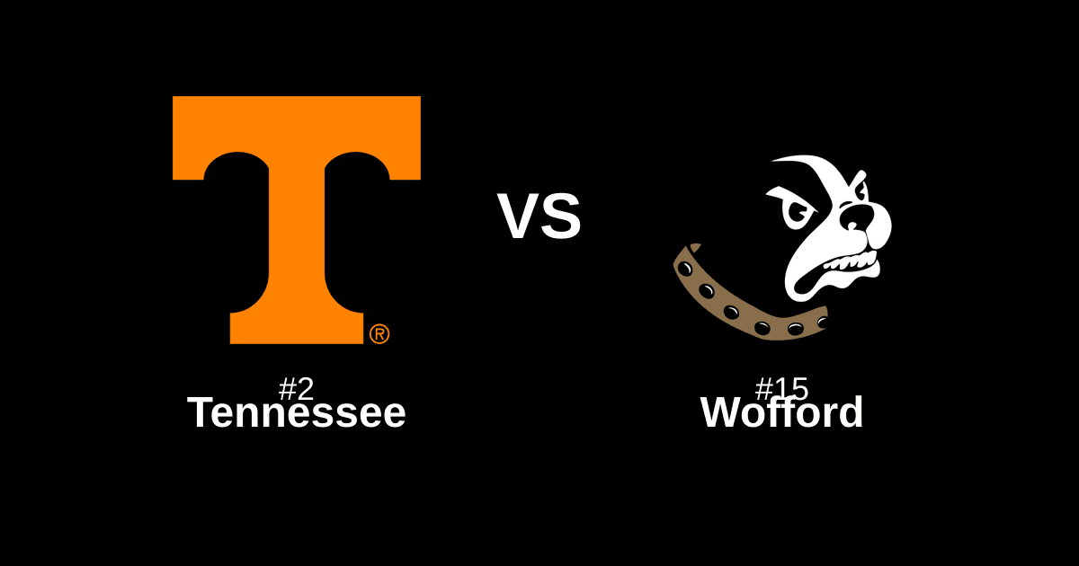 #2 Tennessee vs #15 Wofford Free Pick and Prediction β March 20