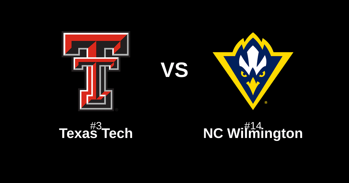 #3 Texas Tech vs #14 NC Wilmington Free Pick and Prediction β March 20
