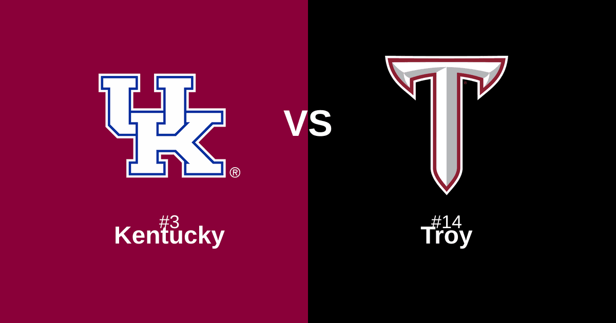 #3 Kentucky vs #14 Troy Free Pick and Prediction β March 21